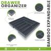 imageUtopia Kitchen Silverware Organizer Expandable Bamboo Utensil Drawer Organizer Kitchen Drawer Organizer Silverware Organizer for Cutlery Utensils Flatware Holder 68 Slots Natural Pack of 5Grey