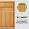 imageUtopia Kitchen Silverware Organizer Expandable Bamboo Utensil Drawer Organizer Kitchen Drawer Organizer Silverware Organizer for Cutlery Utensils Flatware Holder 68 Slots Natural Pack of 5Natural