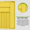 imageUtopia Kitchen Silverware Organizer Expandable Bamboo Utensil Drawer Organizer Kitchen Drawer Organizer Silverware Organizer for Cutlery Utensils Flatware Holder 68 Slots Natural Pack of 5Yellow
