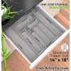 imageUtopia Kitchen Silverware Organizer Expandable Bamboo Utensil Drawer Organizer Kitchen Drawer Organizer Silverware Organizer for Cutlery Utensils Flatware Holder 68 Slots Natural Pack of 5Grey