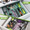 imageUtopia Kitchen Silverware Organizer Expandable Bamboo Utensil Drawer Organizer Kitchen Drawer Organizer Silverware Organizer for Cutlery Utensils Flatware Holder 68 Slots Natural Pack of 5Mint