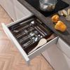 imageUtopia Kitchen Silverware Organizer Expandable Bamboo Utensil Drawer Organizer Kitchen Drawer Organizer Silverware Organizer for Cutlery Utensils Flatware Holder 68 Slots Natural Pack of 5Brown