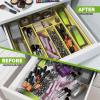 imageUtopia Kitchen Silverware Organizer Expandable Bamboo Utensil Drawer Organizer Kitchen Drawer Organizer Silverware Organizer for Cutlery Utensils Flatware Holder 68 Slots Natural Pack of 5Yellow