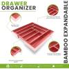imageUtopia Kitchen Silverware Organizer Expandable Bamboo Utensil Drawer Organizer Kitchen Drawer Organizer Silverware Organizer for Cutlery Utensils Flatware Holder 68 Slots Natural Pack of 5Coral