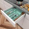 imageUtopia Kitchen Silverware Organizer Expandable Bamboo Utensil Drawer Organizer Kitchen Drawer Organizer Silverware Organizer for Cutlery Utensils Flatware Holder 68 Slots Natural Pack of 5Mint