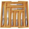 imageUtopia Kitchen Silverware Organizer Expandable Bamboo Utensil Drawer Organizer Kitchen Drawer Organizer Silverware Organizer for Cutlery Utensils Flatware Holder 68 Slots Natural Pack of 5Natural