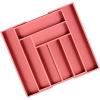 imageUtopia Kitchen Silverware Organizer Expandable Bamboo Utensil Drawer Organizer Kitchen Drawer Organizer Silverware Organizer for Cutlery Utensils Flatware Holder 68 Slots Natural Pack of 5Coral