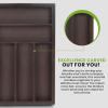 imageUtopia Kitchen Silverware Organizer Expandable Bamboo Utensil Drawer Organizer Kitchen Drawer Organizer Silverware Organizer for Cutlery Utensils Flatware Holder 68 Slots Natural Pack of 5Brown
