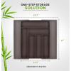 imageUtopia Kitchen Silverware Organizer Expandable Bamboo Utensil Drawer Organizer Kitchen Drawer Organizer Silverware Organizer for Cutlery Utensils Flatware Holder 68 Slots Natural Pack of 5Brown