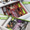 imageUtopia Kitchen Silverware Organizer Expandable Bamboo Utensil Drawer Organizer Kitchen Drawer Organizer Silverware Organizer for Cutlery Utensils Flatware Holder 68 Slots Natural Pack of 5Coral