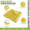imageUtopia Kitchen Silverware Organizer Expandable Bamboo Utensil Drawer Organizer Kitchen Drawer Organizer Silverware Organizer for Cutlery Utensils Flatware Holder 68 Slots Natural Pack of 5Yellow