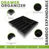 imageUtopia Kitchen Silverware Organizer Expandable Bamboo Utensil Drawer Organizer Kitchen Drawer Organizer Silverware Organizer for Cutlery Utensils Flatware Holder 68 Slots Natural Pack of 5Black
