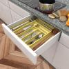 imageUtopia Kitchen Silverware Organizer Expandable Bamboo Utensil Drawer Organizer Kitchen Drawer Organizer Silverware Organizer for Cutlery Utensils Flatware Holder 68 Slots Natural Pack of 5Yellow