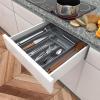 imageUtopia Kitchen Silverware Organizer Expandable Bamboo Utensil Drawer Organizer Kitchen Drawer Organizer Silverware Organizer for Cutlery Utensils Flatware Holder 68 Slots Natural Pack of 5Grey