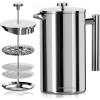imageUtopia Kitchen Stainless Steel French Press Coffee Maker 32 Oz French Press Tea Maker Camping French Press Coffee Maker Cold Brew Portable Travel Coffee Presses Tea Press Gifts SilverSilver