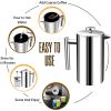 imageUtopia Kitchen Stainless Steel French Press Coffee Maker 32 Oz French Press Tea Maker Camping French Press Coffee Maker Cold Brew Portable Travel Coffee Presses Tea Press Gifts SilverSilver
