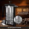 imageUtopia Kitchen Stainless Steel French Press Coffee Maker 32 Oz French Press Tea Maker Camping French Press Coffee Maker Cold Brew Portable Travel Coffee Presses Tea Press Gifts SilverBlack