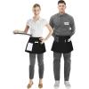 imageUtopia Wear 2 Pack Server Apron with 3 Pockets Waist Apron for Waiter Waitress 12 InchesBlack