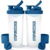 imageUtopia Home Shaker Bottle 2 Pack  24 Ounce Plastic Protein or Cocktail Shaker Bottle for Pre ampamp Post workout with Twist ampamp Lock Protein Box Storage All Black ampamp ClearBlackClearNavy