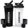 imageUtopia Home Shaker Bottle 2 Pack  24 Ounce Plastic Protein or Cocktail Shaker Bottle for Pre ampamp Post workout with Twist ampamp Lock Protein Box Storage All Black ampamp ClearBlackAll Black  ClearBlack