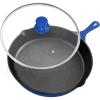 imageUtopia Kitchen 12 inch Saute Fry Pan PreSeasoned Cast Iron Skillet With Lid Frying Pan Cast Iron Pan Safe Grill Cookware for Indoor ampamp Outdoor Use  Cooking Gift for Men ampamp Women BlackBlue
