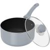 imageUtopia Kitchen 2 Quart Nonstick Saucepan with Detachable handle ampamp Glass Lid Grey  BlackSilver  Black