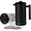 imageUtopia Kitchen Stainless Steel French Press Coffee Maker 32 Oz French Press Tea Maker Camping French Press Coffee Maker Cold Brew Portable Travel Coffee Presses Tea Press Gifts SilverBlack