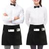 imageUtopia Wear 2 Pack Server Apron with 3 Pockets Waist Apron for Waiter Waitress 12 InchesBlack
