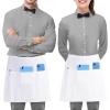 imageUtopia Wear 2 Pack Server Apron with 3 Pockets Waist Apron for Waiter Waitress 12 InchesWhite