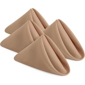imageUtopia Home 288 Pack White Cloth Napkins 17x17 Inches Polyester Dinner Napkins WashableBeige