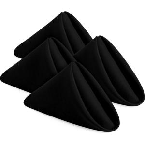 imageUtopia Home 288 Pack White Cloth Napkins 17x17 Inches Polyester Dinner Napkins WashableBlack