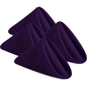 imageUtopia Home 288 Pack White Cloth Napkins 17x17 Inches Polyester Dinner Napkins WashablePurple