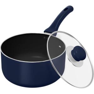 imageUtopia Kitchen 2 Quart Nonstick Saucepan with Detachable handle ampamp Glass Lid Grey  BlackMidnight Blue  Black