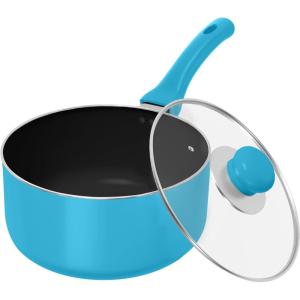 imageUtopia Kitchen 2 Quart Nonstick Saucepan with Detachable handle ampamp Glass Lid Grey  BlackTurquoise  Black