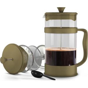 imageUtopia Kitchen 34 Ounce 1 Liter French Press Coffee Maker Tea Maker Travel Coffee Presses Heat Resistant Thickened Borosilicate Coffee Pot for Camping Travel Gifts Black Pack of 1Gold