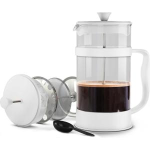 imageUtopia Kitchen 34 Ounce 1 Liter French Press Coffee Maker Tea Maker Travel Coffee Presses Heat Resistant Thickened Borosilicate Coffee Pot for Camping Travel Gifts Black Pack of 1White