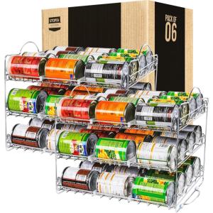 imageUtopia Kitchen Can Organizer for Pantry Storage Rack Organizer Stackable Can Organizer Can Pantry Organizers and Storage for Cans Holds up to 36 Cans for Kitchen Cabinet or Pantry WhiteChrome