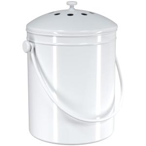 imageUtopia Kitchen Compost Bin for Kitchen Countertop  1 Gallon Compost Bucket for Kitchen with Lid  Includes 1 Spare Charcoal Filter BlackWhite