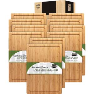 imageExtra Large Organic Bamboo Cutting Board 17 by 12 Inch  Utopia Kitchen Bulk Pack of 10
