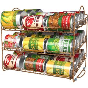 imageUtopia Kitchen Can Organizer for Pantry Storage Rack Organizer Stackable Can Organizer Can Pantry Organizers and Storage for Cans Holds up to 36 Cans for Kitchen Cabinet or Pantry Antique GoldAntique Gold