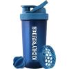 imageKICHLY Shaker Bottle 32 Pack  28 Ounce Plastic Protein Shaker Bottle for Pre ampamp Post workout with Twist ampamp Lock Protein Box Storage Navy