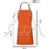 image:imageUtopia Kitchen 10 Pack Bib Apron Adjustable with 2 Pockets Water and Oil Resistant Cooking Kitchen Chef Apron for Women MenOrange