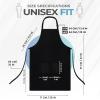 image:imageUtopia Kitchen 4 Pack Bib Apron Adjustable with 2 Pockets Water and Oil Resistant Cooking Kitchen Chef Apron for Women MenBlack