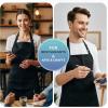 image:imageUtopia Kitchen 4 Pack Bib Apron Adjustable with 2 Pockets Water and Oil Resistant Cooking Kitchen Chef Apron for Women MenBlack