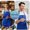 image:imageUtopia Kitchen 4 Pack Bib Apron Adjustable with 2 Pockets Water and Oil Resistant Cooking Kitchen Chef Apron for Women MenBlue