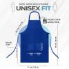 image:imageUtopia Kitchen 4 Pack Bib Apron Adjustable with 2 Pockets Water and Oil Resistant Cooking Kitchen Chef Apron for Women MenBlue