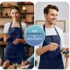 image:imageUtopia Kitchen 4 Pack Bib Apron Adjustable with 2 Pockets Water and Oil Resistant Cooking Kitchen Chef Apron for Women MenNavy