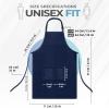 image:imageUtopia Kitchen 4 Pack Bib Apron Adjustable with 2 Pockets Water and Oil Resistant Cooking Kitchen Chef Apron for Women MenNavy