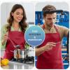 image:imageUtopia Kitchen 4 Pack Bib Apron Adjustable with 2 Pockets Water and Oil Resistant Cooking Kitchen Chef Apron for Women MenRed