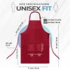image:imageUtopia Kitchen 4 Pack Bib Apron Adjustable with 2 Pockets Water and Oil Resistant Cooking Kitchen Chef Apron for Women MenRed